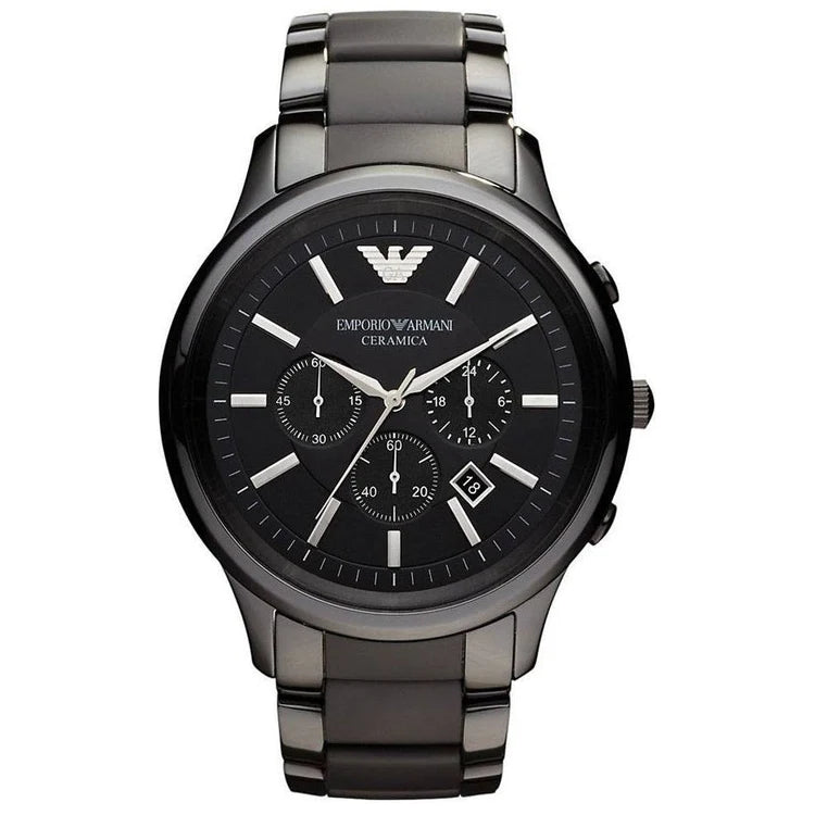 Men's Emporio Armani Ceramica Black Ceramic Chronograph Watch AR1451
