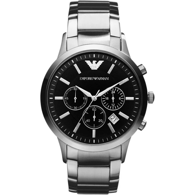 Men's Emporio Armani Classic Silver Stainless Chronograph Watch AR2434