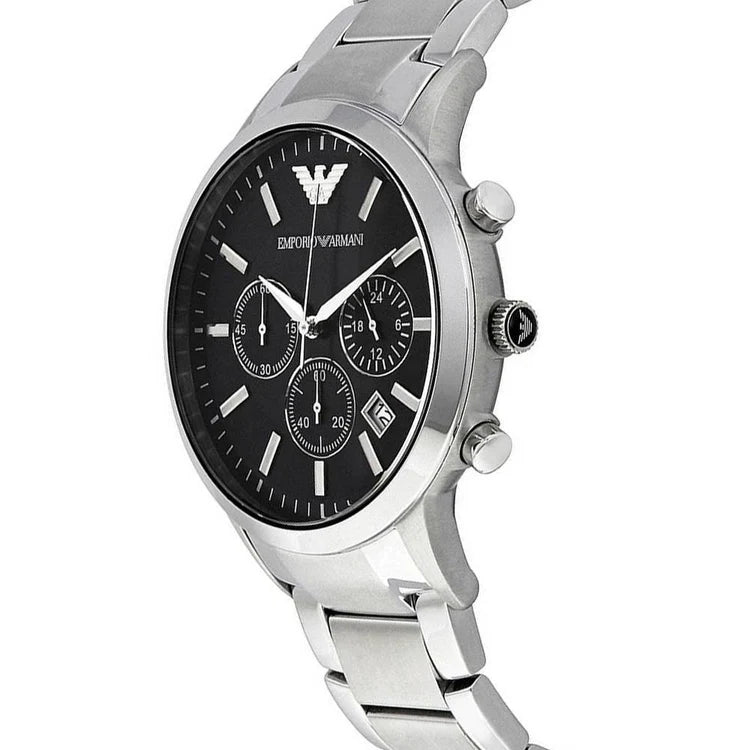 Men's Emporio Armani Classic Silver Stainless Chronograph Watch AR2434