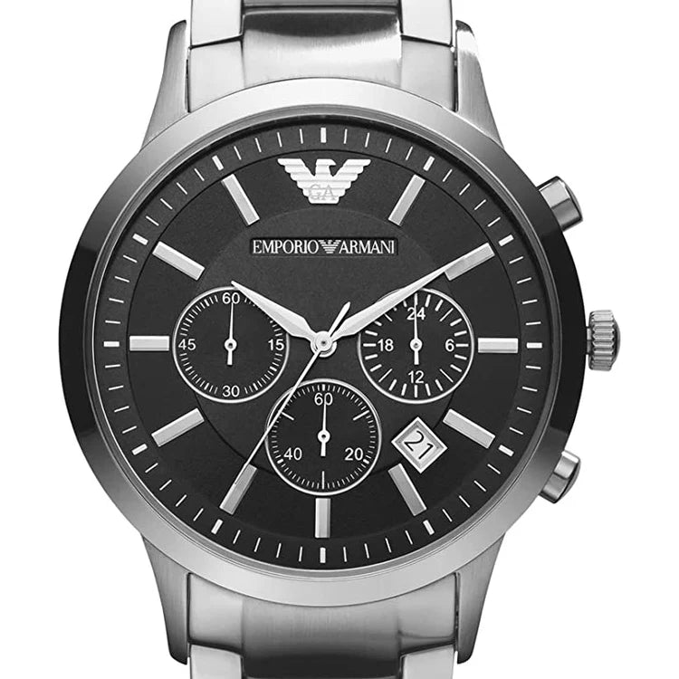 Men's Emporio Armani Classic Silver Stainless Chronograph Watch AR2434