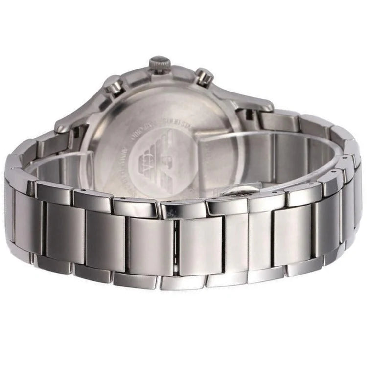 Men's Emporio Armani Silver Strap Stainless Steel Chronograph Watch AR2458