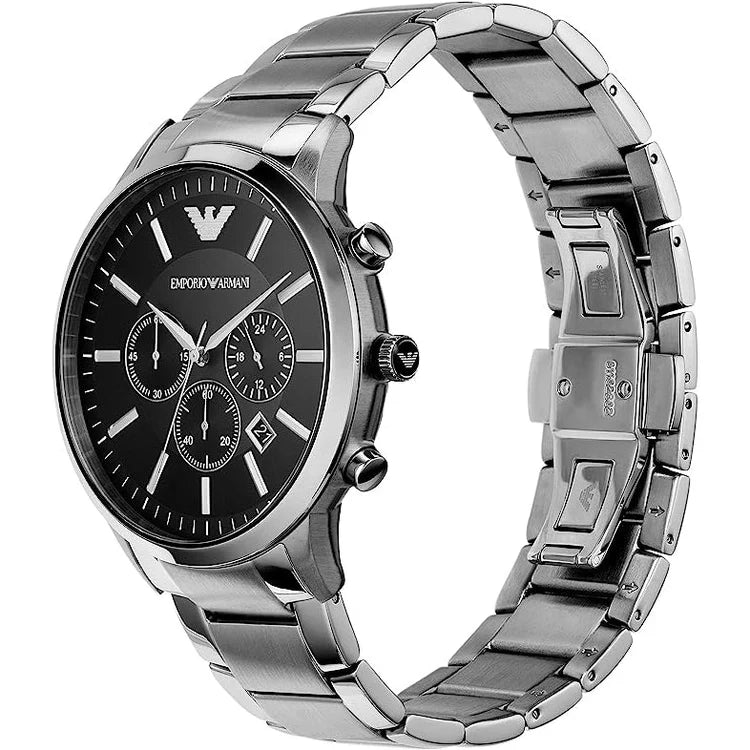 Men's Emporio Armani Silver Stainless Steel Chronograph Watch AR2460