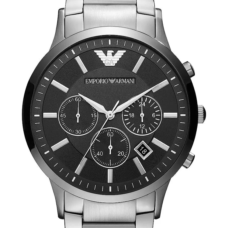 Men's Emporio Armani Silver Stainless Steel Chronograph Watch AR2460