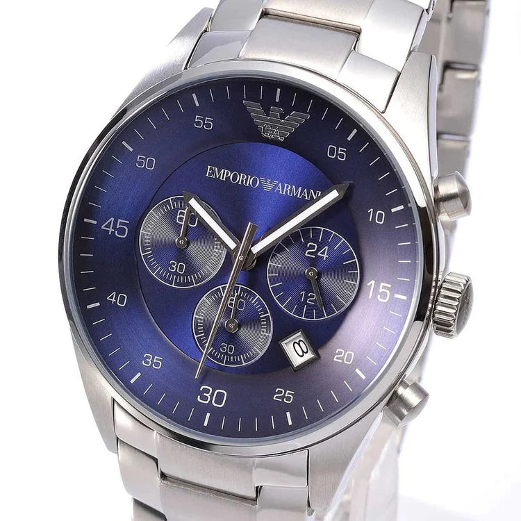 Men's Emporio Armani Silver Stainless Steel Chronograph Watch AR5860