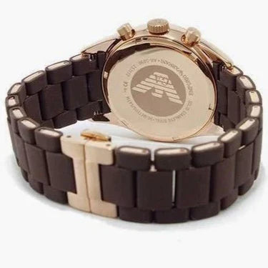 Men's Emporio Armani Brown Silicone Chronograph Watch AR5890