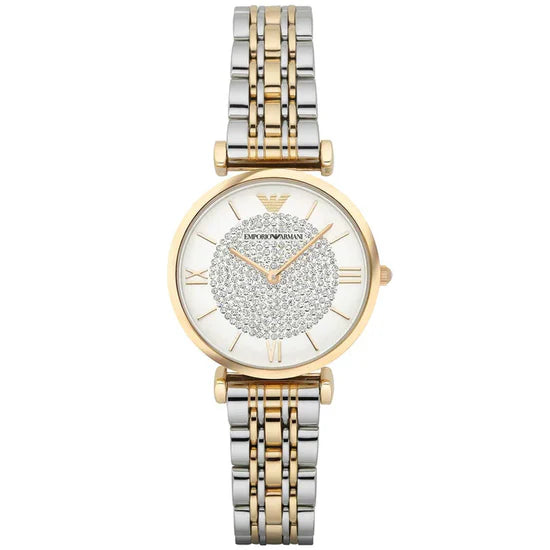 Ladies Emporio Armani Gold and Silver Stainless Steel Watch AR8031