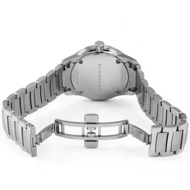 Men's Burberry The Classic Blue Dial Chronograph Silver Watch BU10007