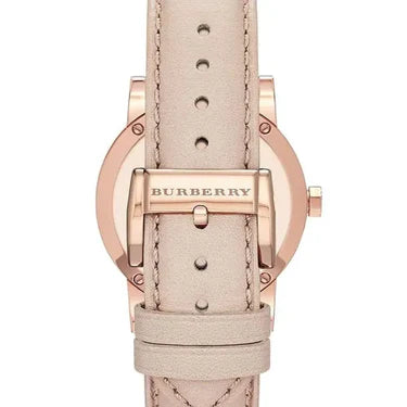 Ladies Burberry The City Rose Gold Leather Strap Watch BU9014