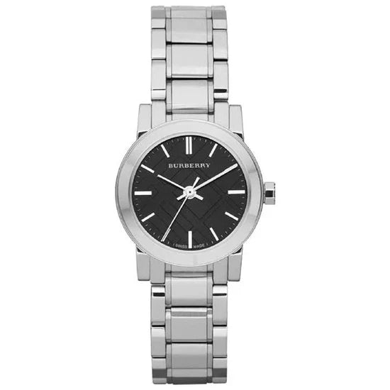 Ladies Burberry Mini Black Dial 26mm Stainless Steel Watch BU9201