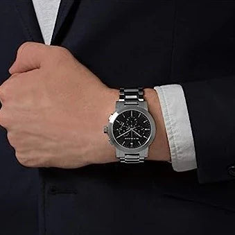 Men's Burberry The City Black Dial Chronograph Watch BU9351
