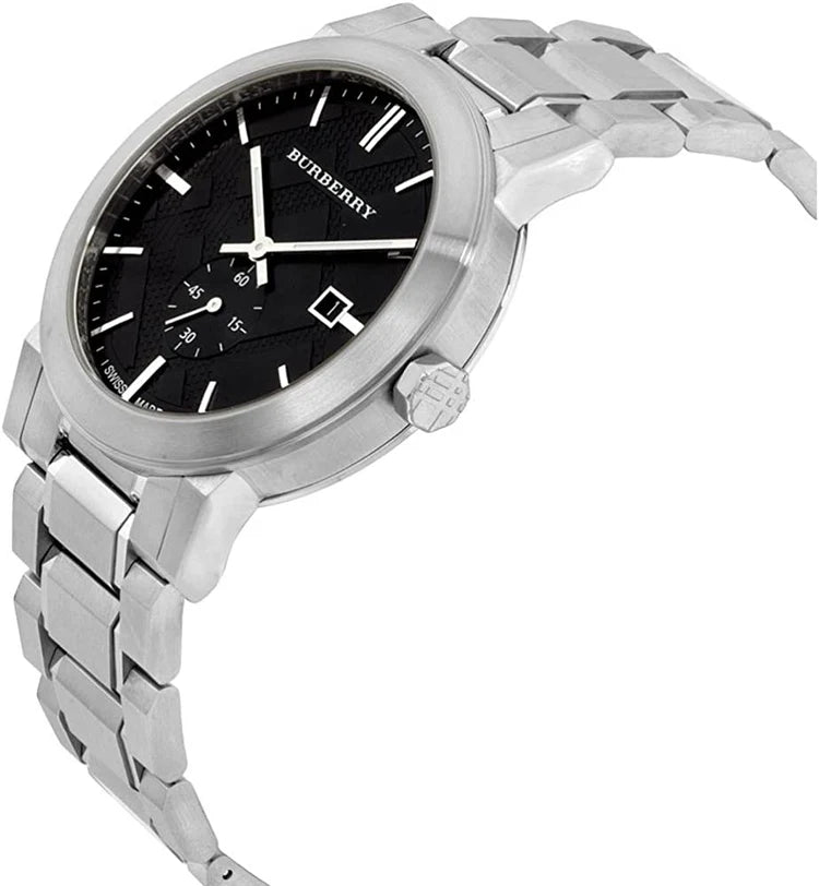 Men's Burberry Silver Stainless Steel Chronograph Watch BU9901
