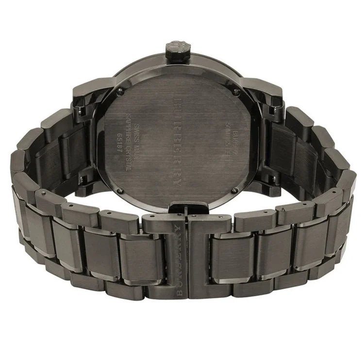 Men's Burberry City Gunmetal Grey Stainless Steel Chronograph Watch BU9902