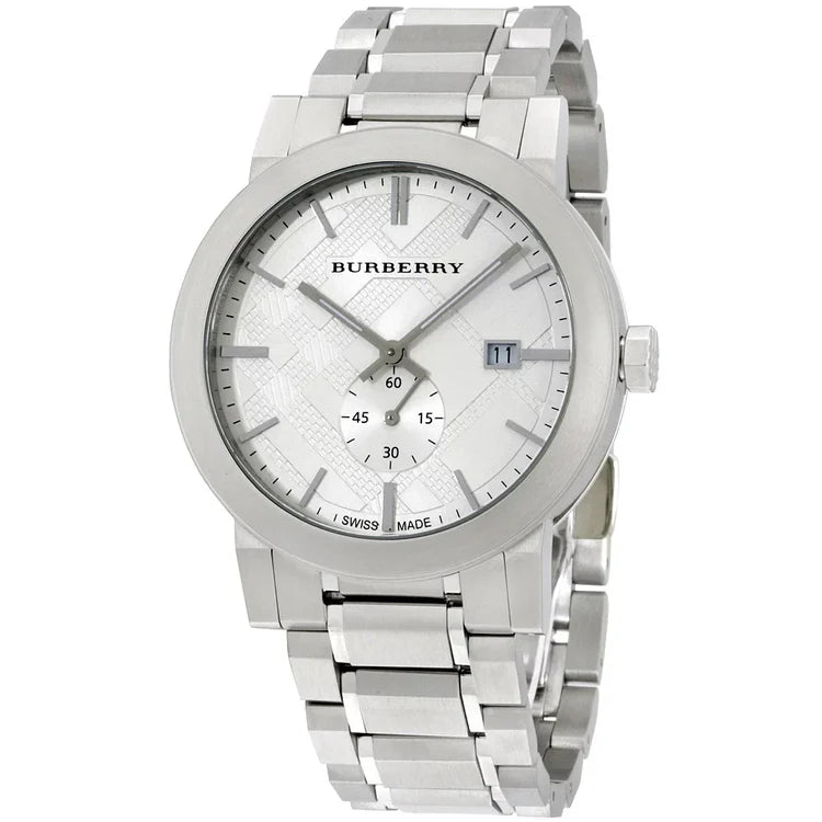 Men's Burberry Silver Dial Stainless Steel Chronograph Watch BU9900