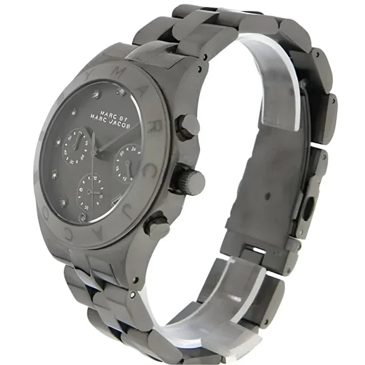 Ladies Marc Jacobs Blade All Black Chronograph Stainless Steel Watch MBM3103