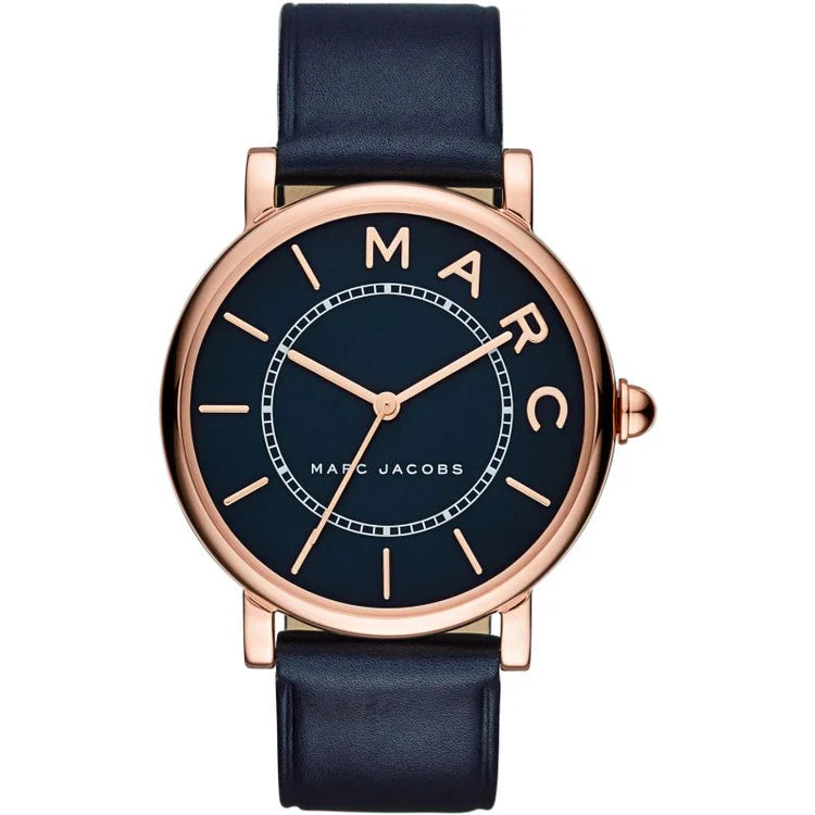 Ladies Marc Jacobs Roxy Navy Blue Leather Stainless Steel Watch 5J1534