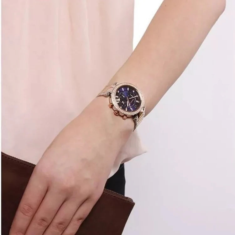 Ladies Michael Kors Parker Rose Gold & Silver Stainless Steel Chronograph Watch MK6141