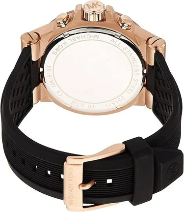 Men's Michael Kors Dylan Chronograph Black Rubber Strap Watch MK8184