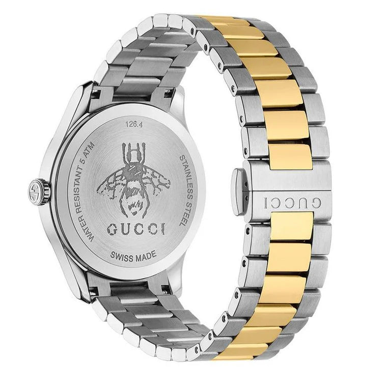 Men's G-Timeless Gucci Two Tone Yellow Gold and Silver Stainless Steel Be Dial Watch YA1264131