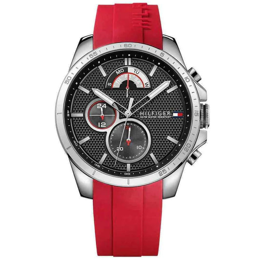 Men's Tommy Hilfiger Chronograph Red Silicone Strap Watch 1791351