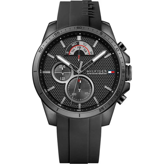 Men's Tommy Hilfiger Black Silicone Strap Chronograph Watch 1791352