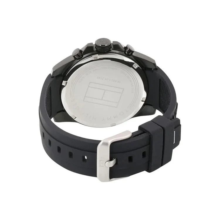 Men's Tommy Hilfiger Black Silicone Strap Chronograph Watch 1791352