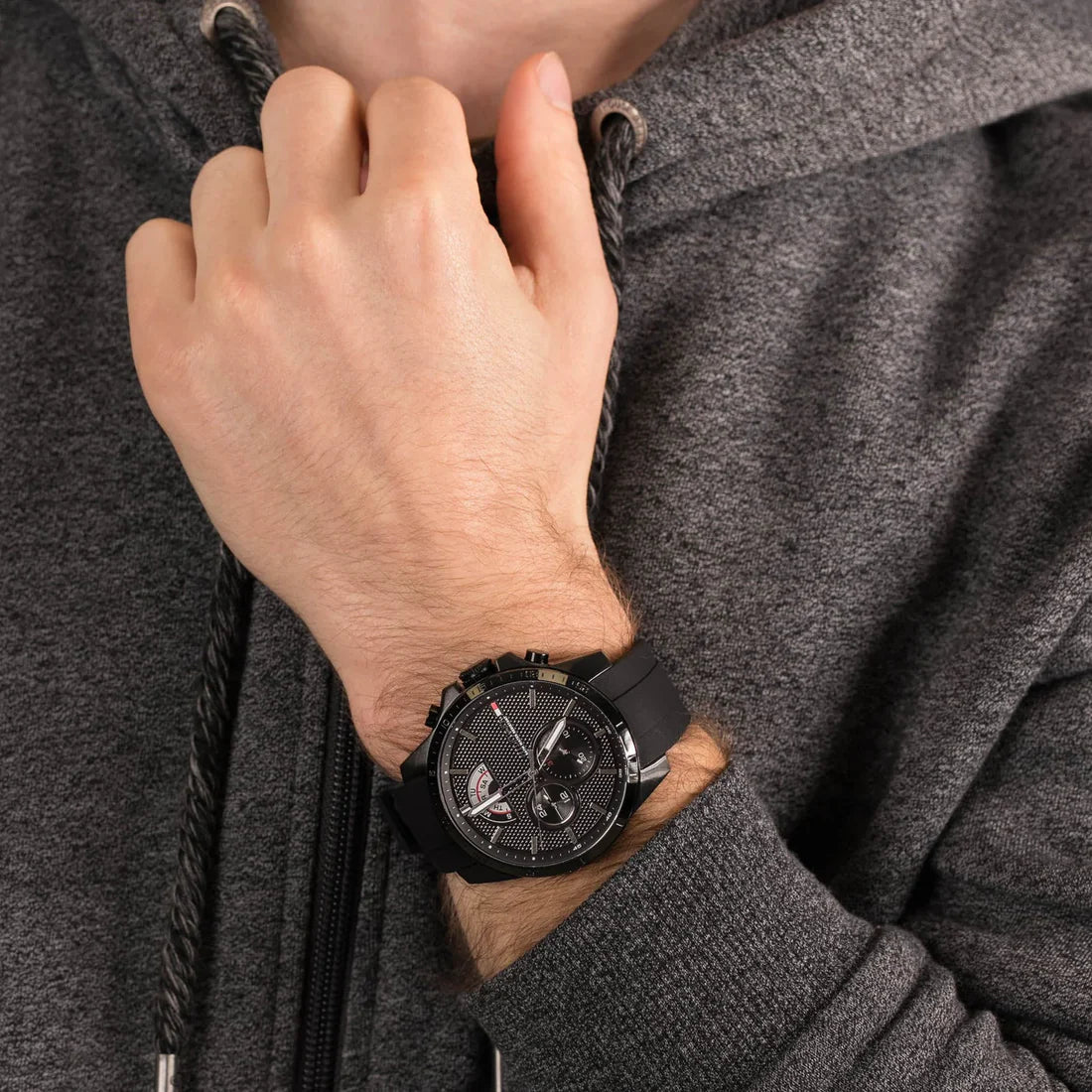 Men's Tommy Hilfiger Black Silicone Strap Chronograph Watch 1791352