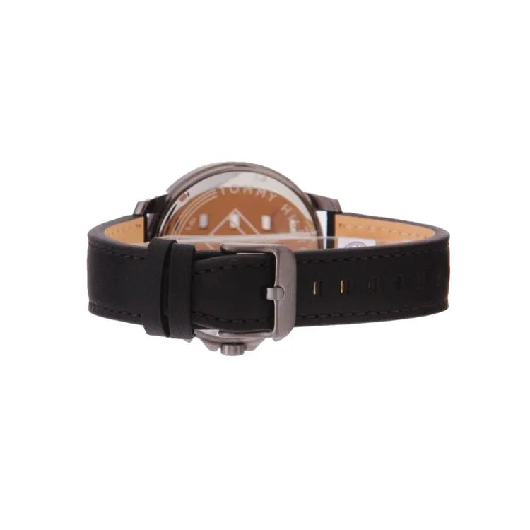 Men's Tommy Hilfiger Black Chronograph Leather Strap Watch 1791533