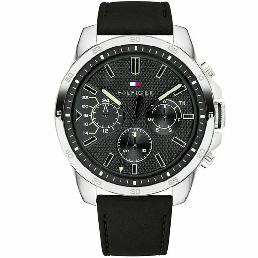 Men's Tommy Hilfiger Black Leather Strap Chronograph Watch 1791563