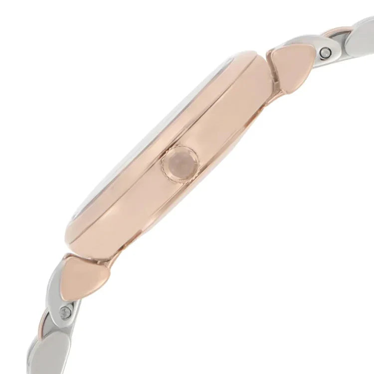 Ladies Emporio Armani Silver and Rose Gold Stainless Steel Watch AR11223