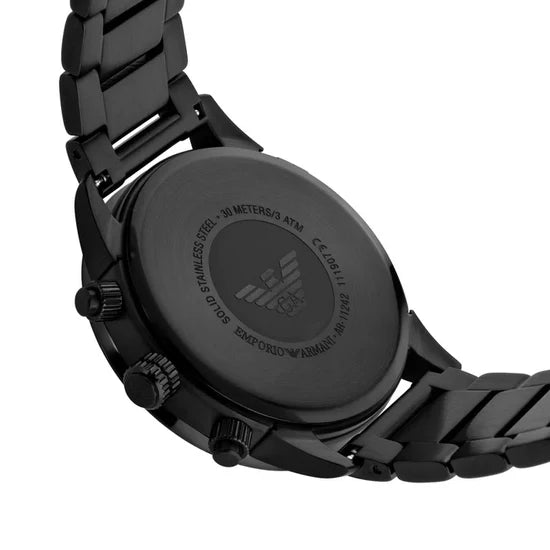 Men's Emporio Armani Mario Black Chronograph Watch AR11242