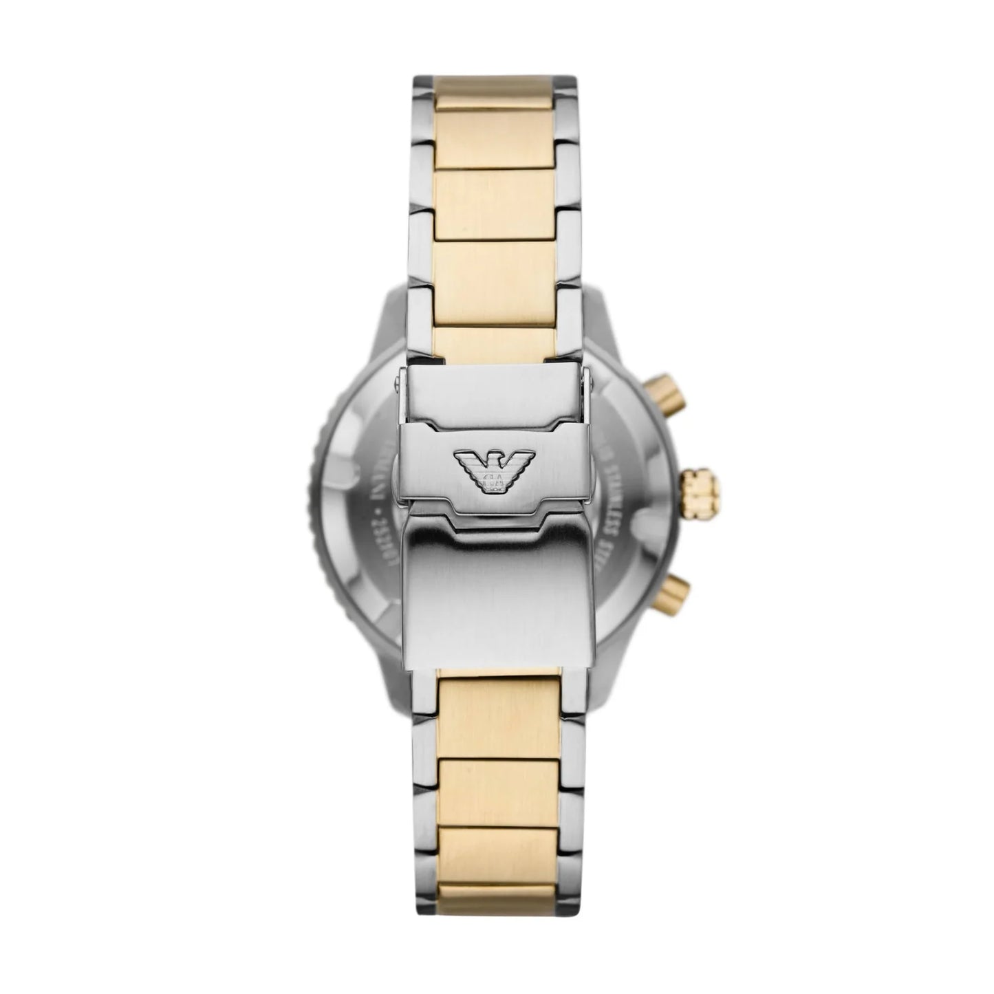 Men's Emporio Armani Blue Dial Two Tone Diver Stainless Steel Chronograph Watch AR11362