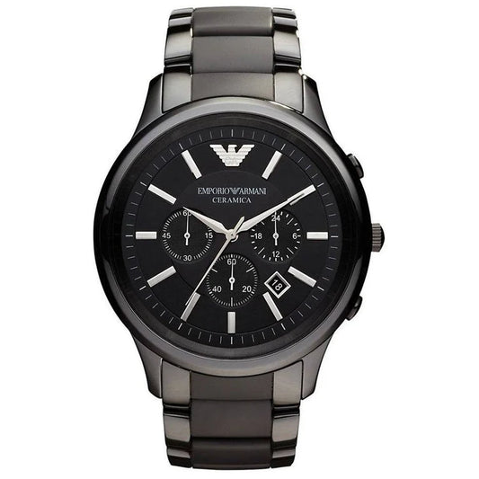 Men's Emporio Armani Ceramica Black Ceramic Chronograph Watch AR1451