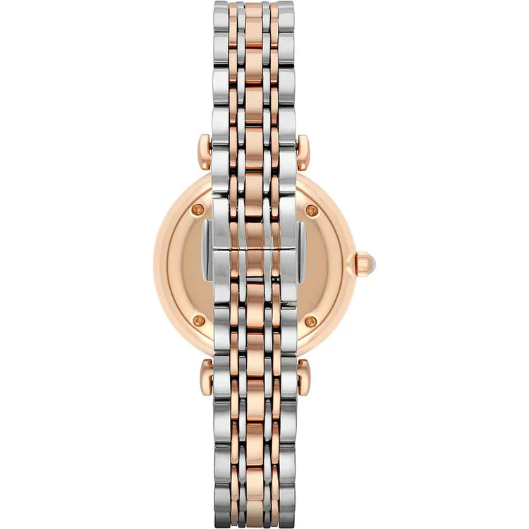 Ladies Emporio Armani Rose Gold and Silver Stainless Steel Watch AR1926