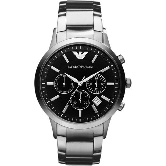 Men's Emporio Armani Classic Silver Stainless Chronograph Watch AR2434