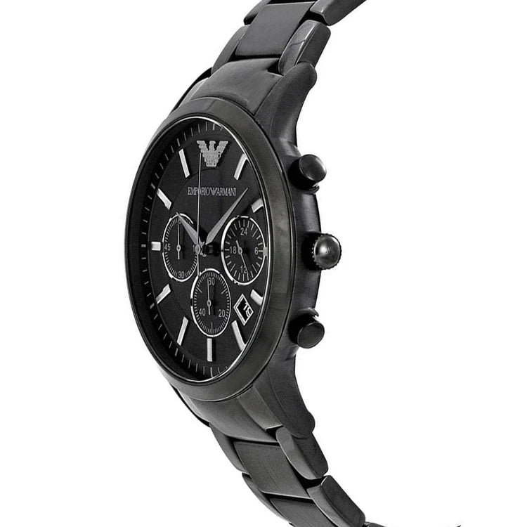 Men's Emporio Armani Renato Black Stainless Steel Chronograph Watch AR2453