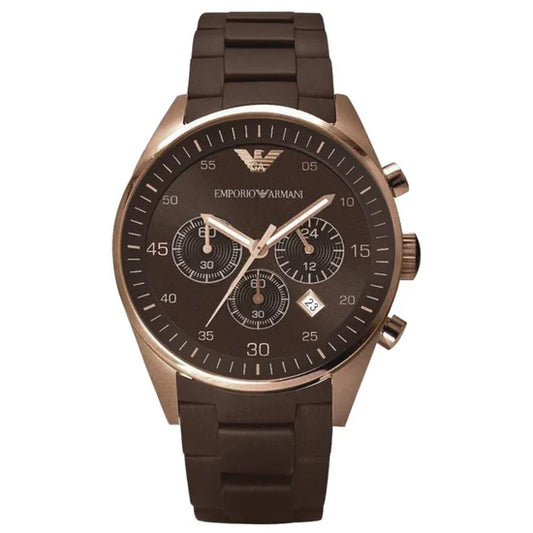 Men's Emporio Armani Brown Silicone Chronograph Watch AR5890