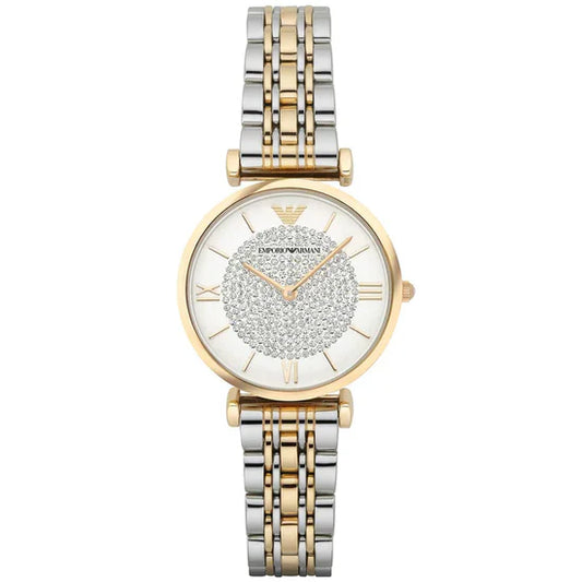 Ladies Emporio Armani Gold and Silver Stainless Steel Watch AR8031