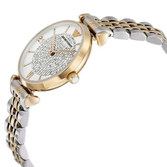 Ladies Emporio Armani Gold and Silver Stainless Steel Watch AR8031