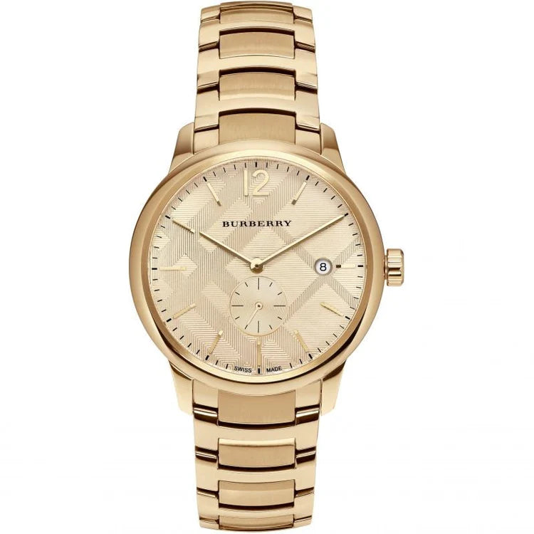 Men's Burberry The Classic Gold PVD Plated Stainless Steel Chronograph Watch BUI10006