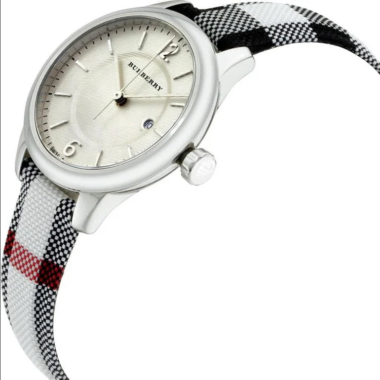 Ladies Burberry Classic Horseferry Check Fabric Strap Watch BU10103