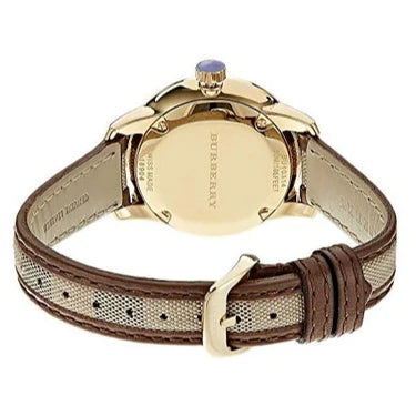 Ladies Burberry Nova Brown Check Leather Strap Watch BU10114