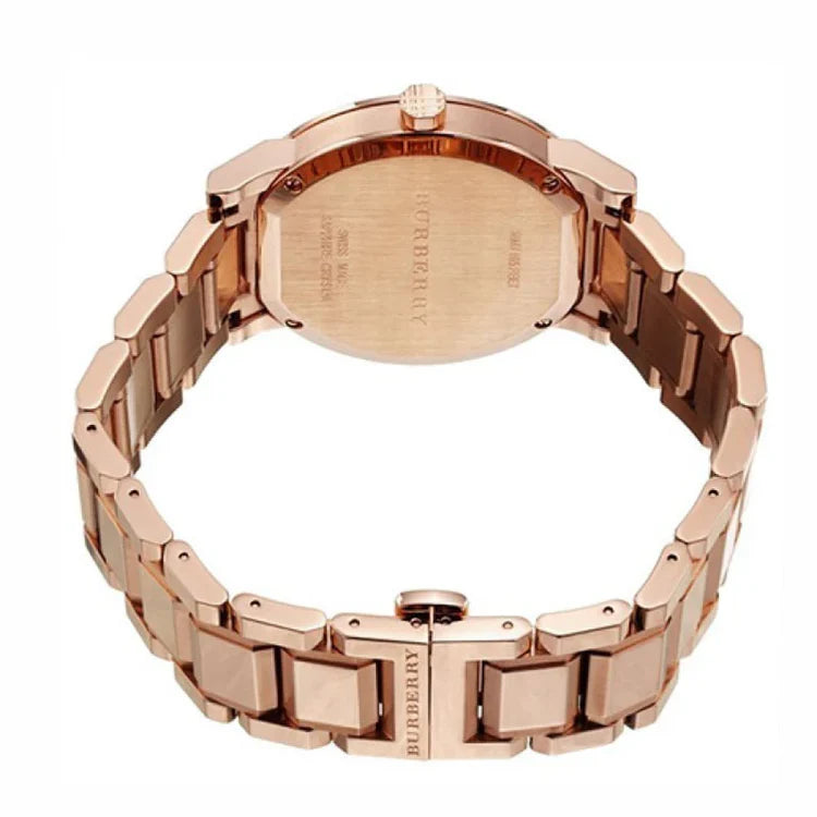 Ladies Burberry The City Rose Gold PVD Watch BU9004
