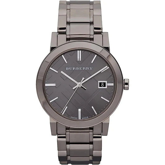Men's Burberry The City Gunmetal Grey Stainless Steel Watch BU9007