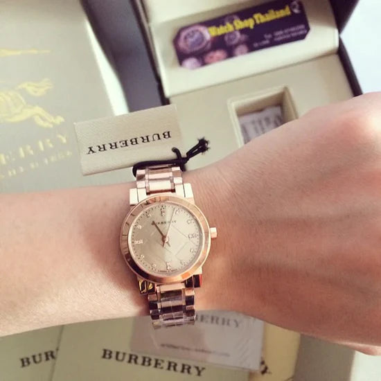 Ladies Burberry The City Rose Gold Stainless Steel Watch BU9215
