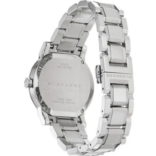 Ladies Burberry City Diamond Silver Stainless Steel Watch BU9220