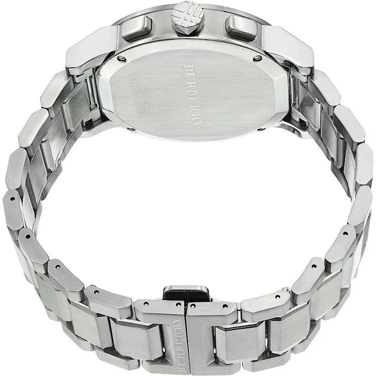 Men's Burberry The City Silver Chronograph Stainless Steel Watch BU9350