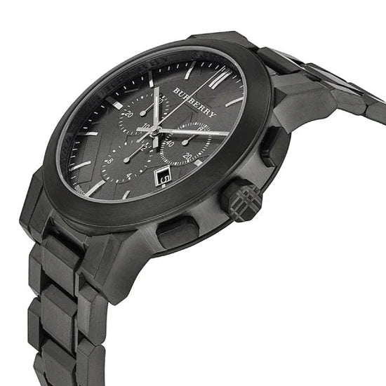 Men's Burberry The City Gunmetal Grey Chronograph Watch BU9354