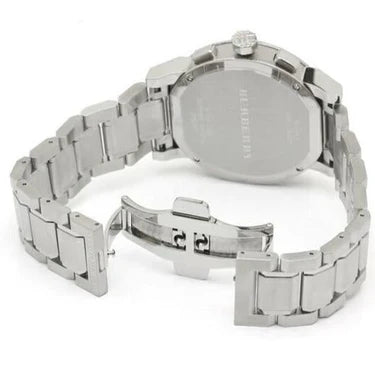 Men's Burberry Blue Dial Silver Stainless Steel Chronograph Watch BU9363
