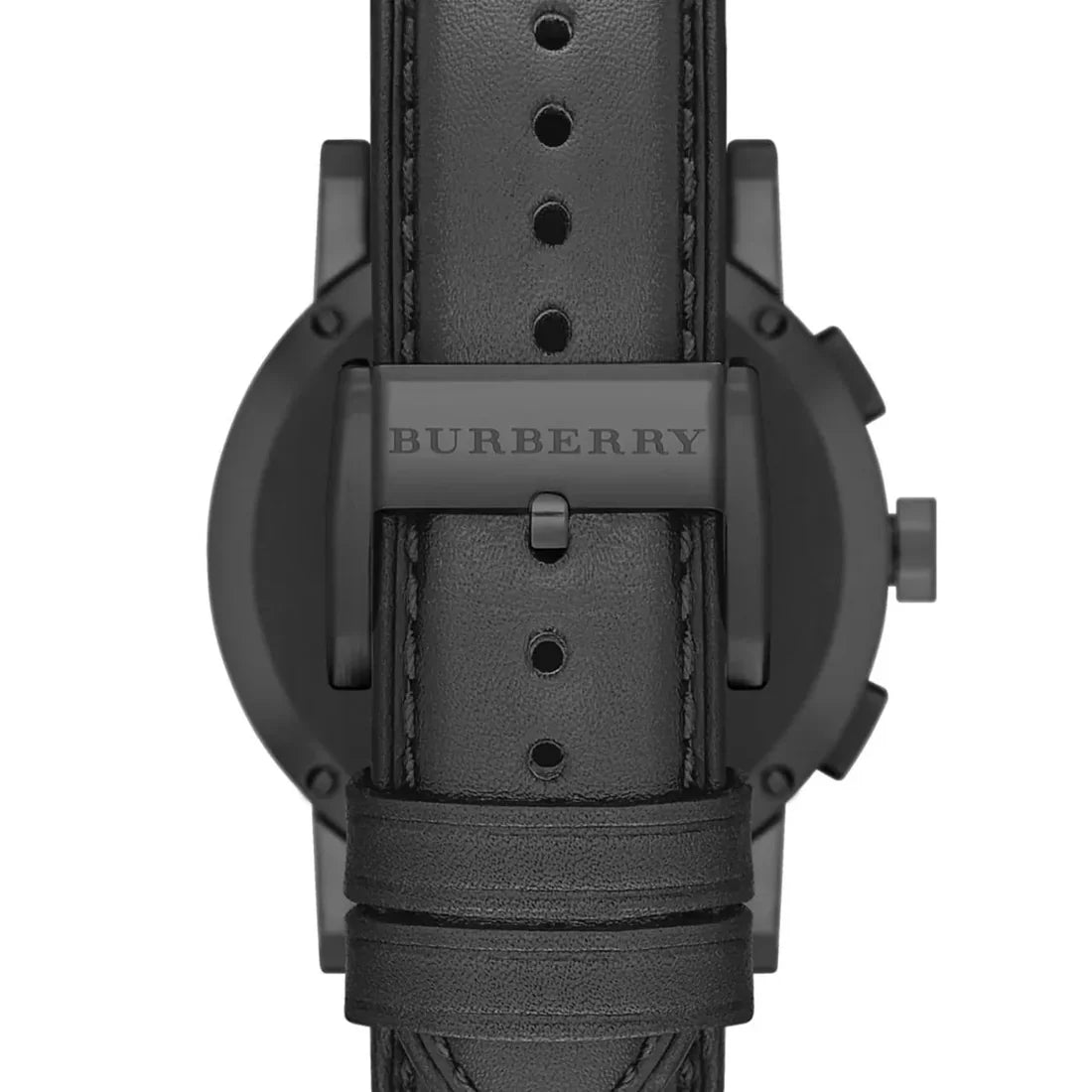 Men's Burberry The City Dark Grey Leather Strap Chronograph Watch BU9364