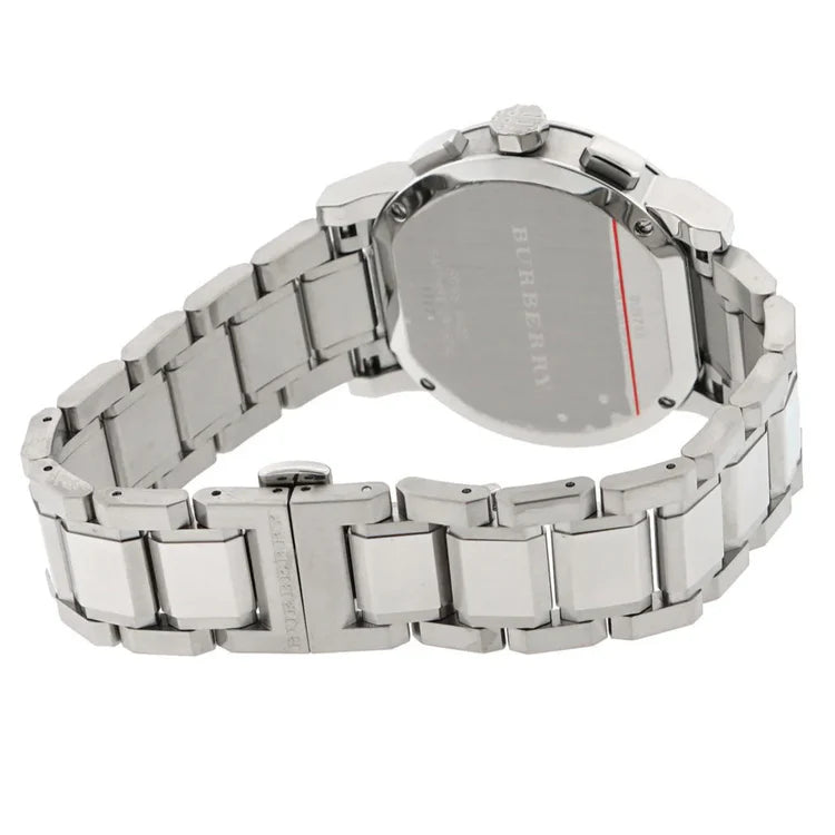 Ladies Burberry Silver Stainless Steel Chronograph Watch BU9750